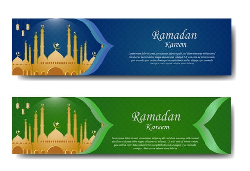 Ramandan Greeting Banner Set vector