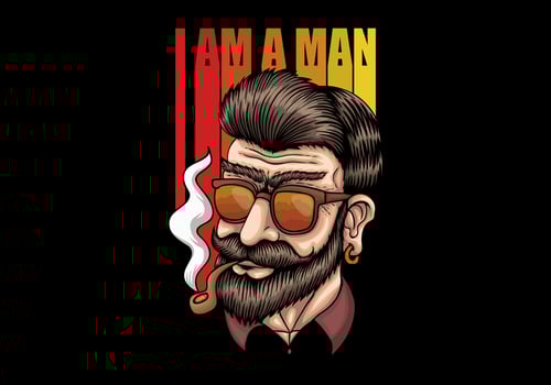 Retro Man Smoking  vector