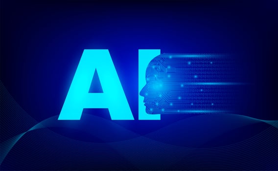 Artificial Intelligence Robot Technology Letter Background vector