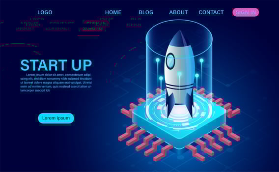 Business Startup Concept Landing Page  vector