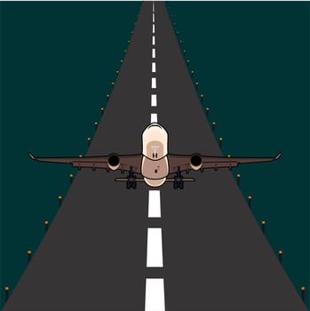 Air Plane Taking Off at Airport vector