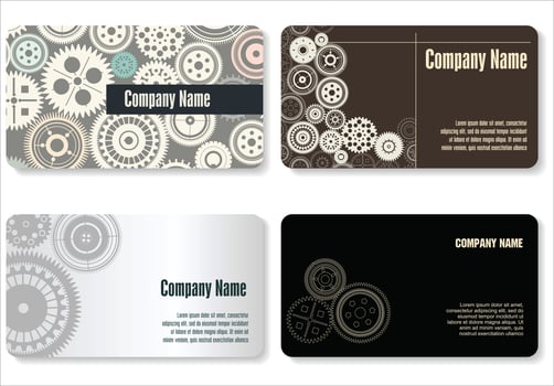 Modern Gear Business Card Set  vector