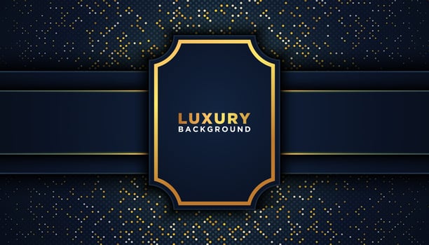 Dark Blue Black Abstract Gold Dot Background  vector