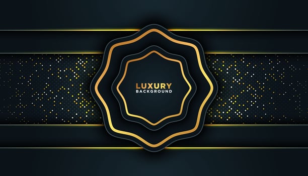 Black Luxury Frame with Gold Trim  vector