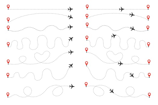The plane follows the dotted line vector