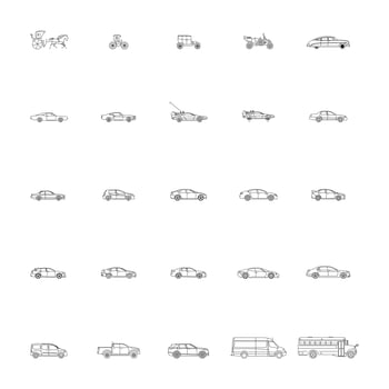 Set of Vehicle Outlines  vector
