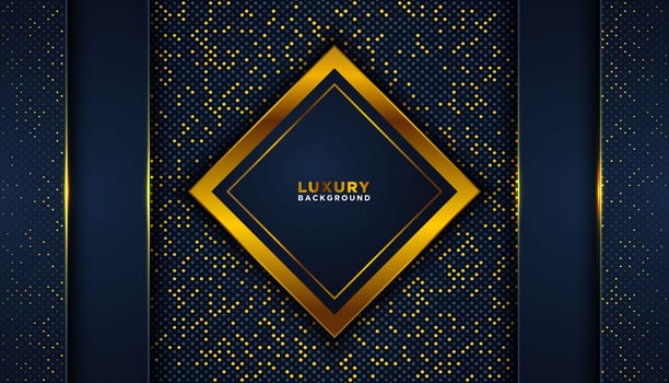 Navy Background with Golden Diamond Frame vector