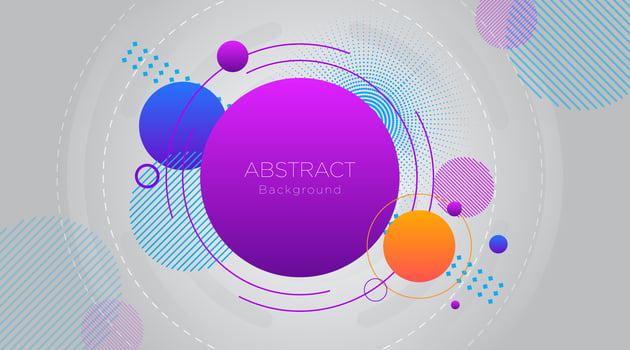 Multiple Colorful Circles on Gray  Background vector