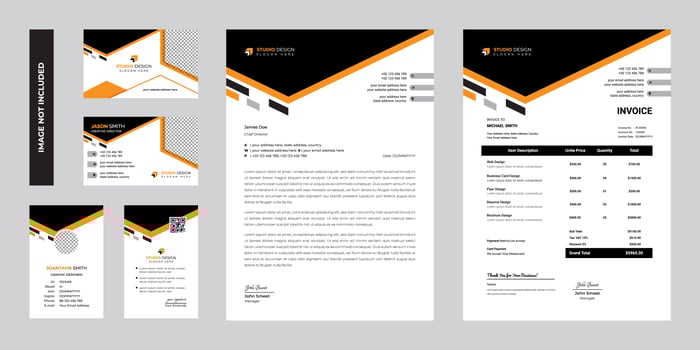 Dark Modern Business Corporate Stationery Template Design vector