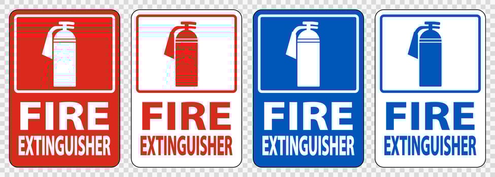 Fire Extinguisher Sign Symbol Set  vector
