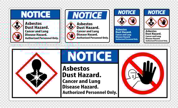 Notice Label Asbestos Dust Hazard Labels  vector