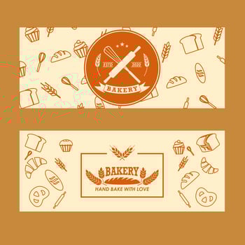 Set of bakery banners vector