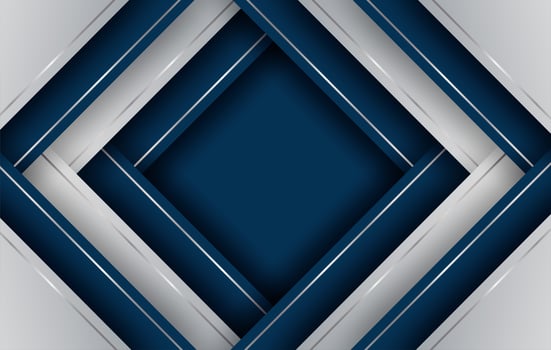Blue and silver gradient overlapping diamond shapes vector