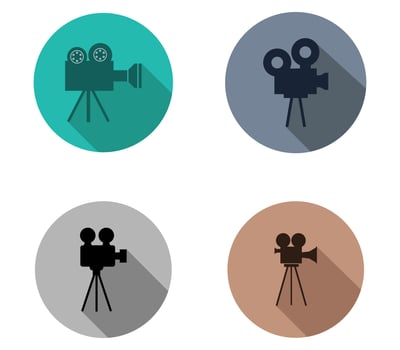 Movie Film Camera Icon Set vector