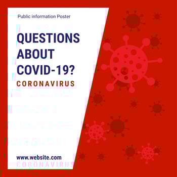 Red and White Coronavirus Questions Poster vector