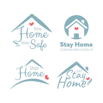 Stay Home Logo Set for Coronvirus vector