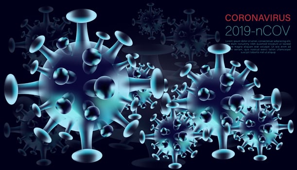 Covid-19 Background in Blue and Purple vector