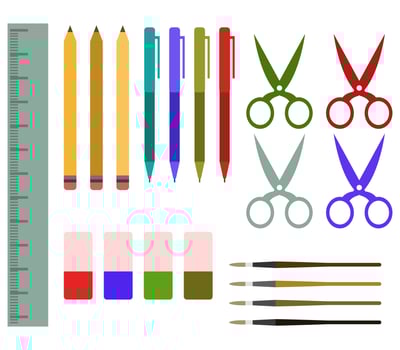 Set Of School Supplies  vector