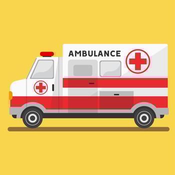 Flat ambulance paramedic vehicle vector