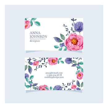 Sweet Floral Business Card Template vector