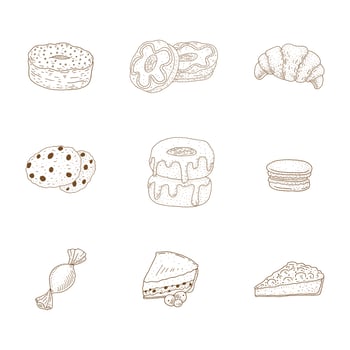 Vintage Desserts Collection vector