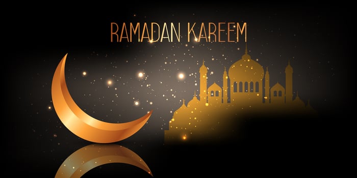 Ramadan kareem crescent vector