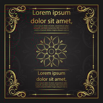 Mandala in Vintage Floral Border vector