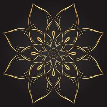 Golden Mandala Flower vector