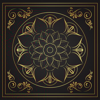 Mandala with vintage frame vector