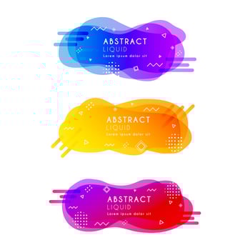 Colorful abstract liquid style banners vector