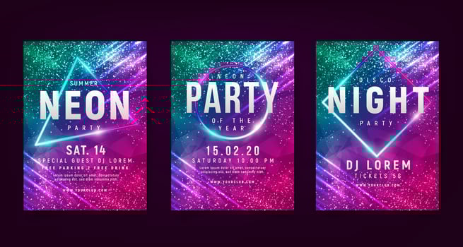 Colorful Sparkle Flyer Set vector