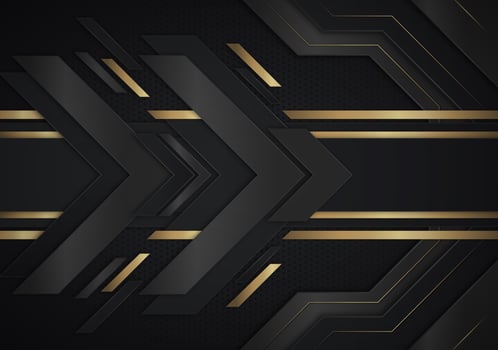 Gold Metallic Arrow Shapes Going Right vector