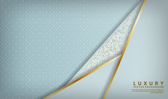 Blue Pattern with Angled Gold Lined Layers in Corner vector