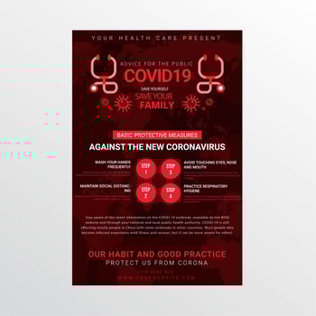 COVID-19 Safety Awareness Poster with Stethoscope vector