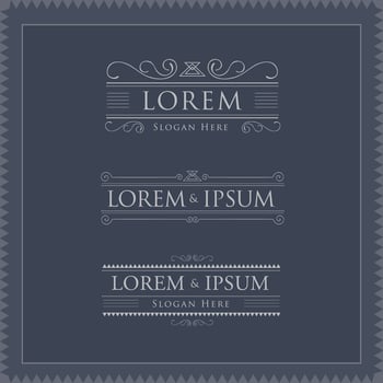 Luxury logo templates with dividers and flourishes vector