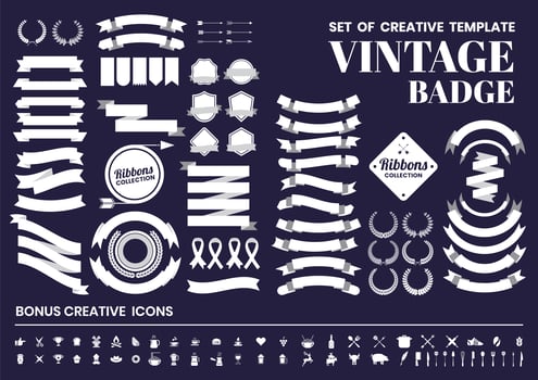 Blank Ribbon Set in White vector