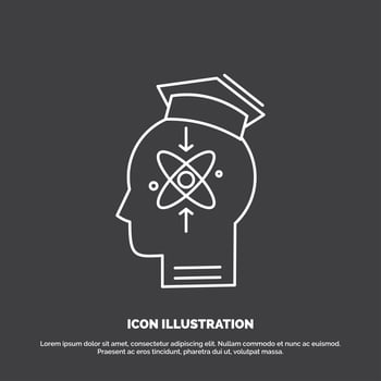 White Line Knowledge Icon Design vector