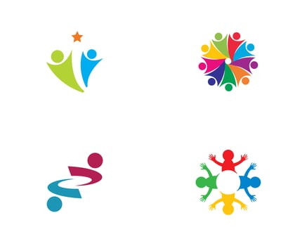 Colorful community and friends logo set vector