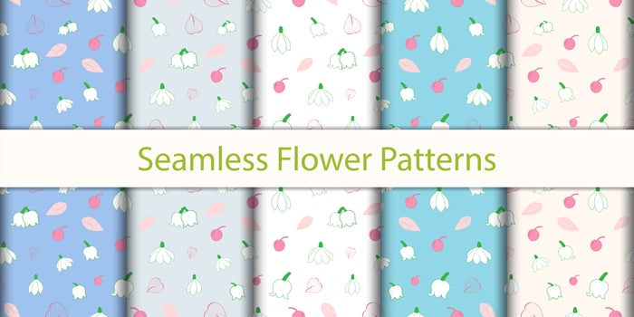 Seamless Floral Pattern Set vector