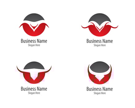 Bull symbol logo template collection vector