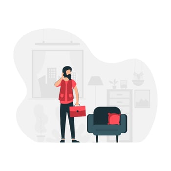 Male Freelancer Working at Home vector