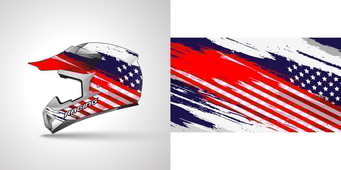 Racing helmet wrap decal vector