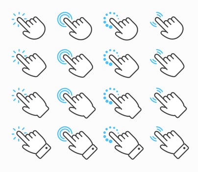 Hand Cursor Icon Set vector