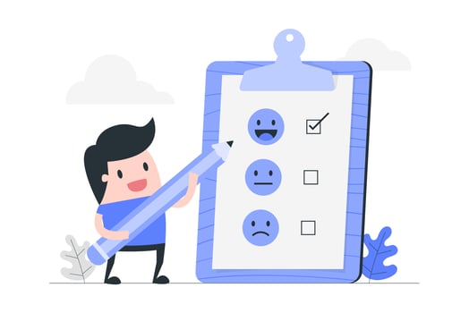 Cartoon Man Leaving Review vector