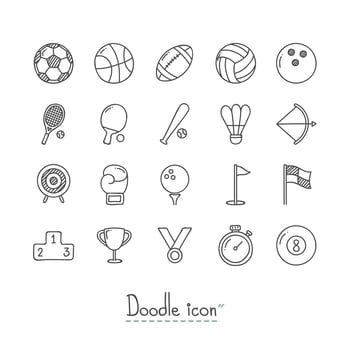 Doodle Sports Icons Set  vector