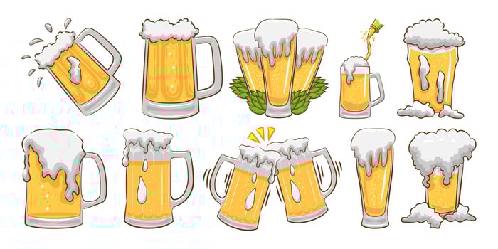 Beer Glass Set vector
