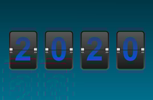 Digit Flip Clock 2020  vector