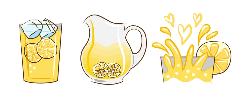 Lemonade Beverage Set vector