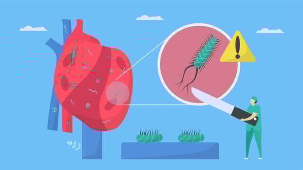Cardiology treatment by surgeon. vector