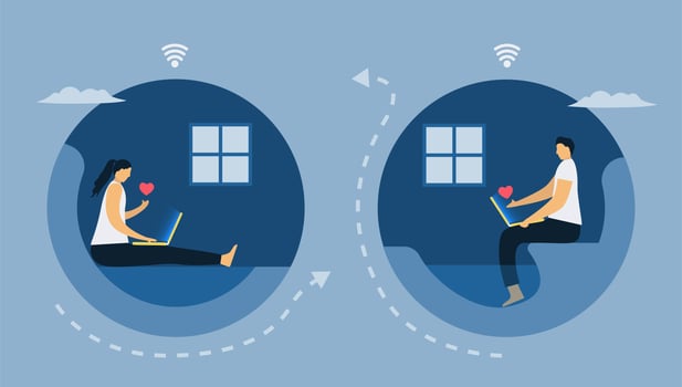 Video Conference calls with Laptops  vector